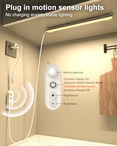 Image of ASOKO Motion Sensor Dimmable Led Under Cabinet Light 12 inch Plug in Warm White