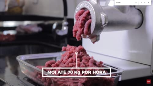 Moedor De Carne Elétrico Profissional Industrial Saro MEC Bivolt, Branco