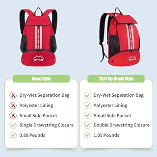 ONTYZZ Borsa da Calcio Zaino Sportivo Impermeabile con Portascarpe Multifunzionale Zaino per Pallavolo Basket Sacca Palestra Borsa Piscina