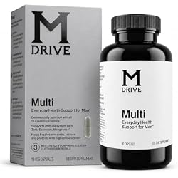 Mdrive Multi Men's Daily Multivitamin Immune & Energy Support, 90ct | Immune Health Support from Zinc, Selenium, Manganese & Vitamin D, Enzymes for Digestive Support, CoQ10 for Energy, Vitamin K2