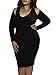 Romastory Women's Plus Size Strapless Long-sleeved Bodycon Stretch Club Dresses (XX-Large, Black)