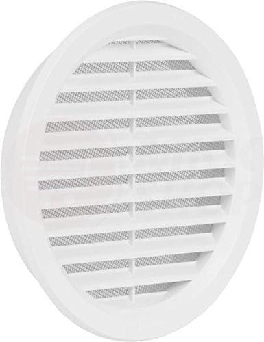 Lüftungsgitter Rund Mit Insektennetz - ABS Kunststoff, Für Ø80 Mm