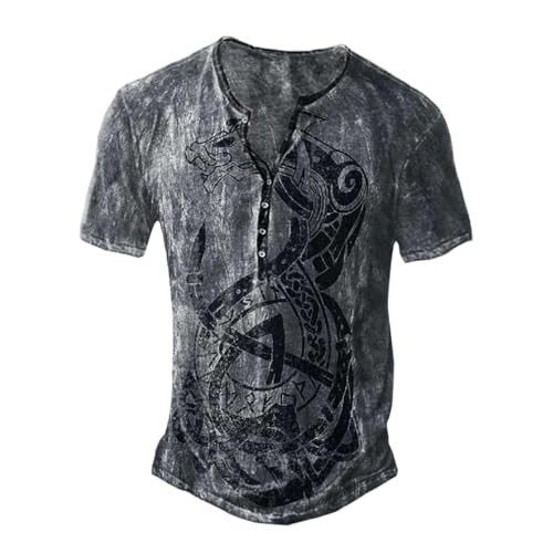Image of T Shirts for Men UK, Tshirts Men Summer,Norse Mythology Graphic Printed Soft Casual Gods Design T-Shirt Tee T-Shirts Tops Grey
