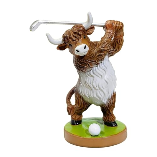 Statue de vache en résine contre la décoration fade avec aide au golf robuste - 2