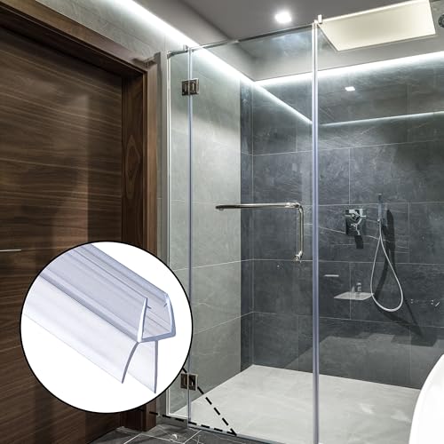 DOPPOSO Duschdichtung 2 x 100 cm Ersatzdichtung für 4mm/ 5mm/6mm Duschkabinen Badewanne mit verlängerten Gummilippen Glastür Duschdichtung Glasdicke