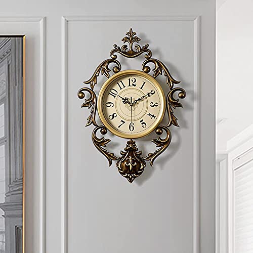 Yayong 21"X 14" Retro Bronze Color Large Oval Wall Clock With Fancy Skeleton Surround Silent Filigree Quartz Clocks Mantel Clocks For Living Room Decor #TOP5