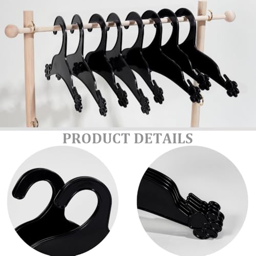NBEADS 20Pcs 2 Styles Pet Apparel Hangers, Mini Clothes Hanger Plastic Pet Dog Clothes Hangers Costume Rack pet Clothes Hanger for Dog Cats Clothing Closet, Black