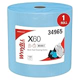 WypAll 34965 X60 Cloths, Jumbo Roll, 12 1/2 x 13 2/5, Blue, 1100/Roll