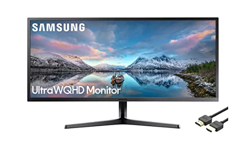 Image of SAMSUNG 34 inch Class Ultrawide Monitor with 21:9 Wide Screen, LED WQHD(3,440 x 1,440) Display, 4ms Response, 75Hz, FreeSync, Display Port, HDMI, with MTC HDMI Cable