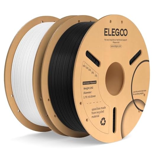 ELEGOO PLA Plus Filament 1.75mm Black & White 2KG, PLA+ Tougher and Stronger 3D Printer Filament Pro Dimensional Accuracy +/- 0.02mm, 2 Pack 1kg Spool(2.2lbs) Fits for Most FDM 3D Printers