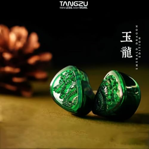 Image of TANGZU Wan'er S.G II Jade Dragon in Ear Monitor, Gaming IEM Earphones, HiFi Wired Earphones with Silicone Headphone Organizer, Tang Sancai Wide Bore Eartips, Tangle-Free Detachable Cable(3.5mm