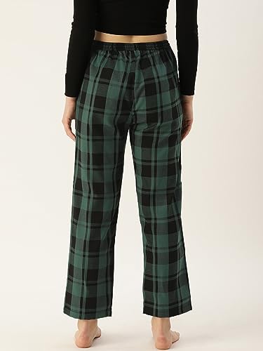 Image of KRYPTIC Women's 100% Pure Cotton Woven Pyjama | Mid Rise Relaxed Fit Full Length Nightwear Pant with Elasticated Drawstring Waistband & Side Pocket | Comfortable Lounge, Sleepwear & Casual Bottom Wear