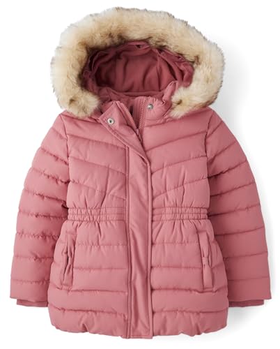 Gymboree girls And Toddler Puffer Jacket With Faux Fur Hood