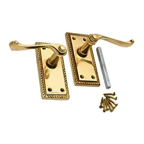 EUROART Georgian Polished Brass Door Handle Set Cover
