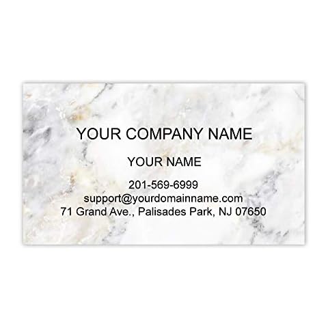 Custom Premium Business Cards 100 pcs Full color - Printed on 16pt(350gsm) or14pt (308gsm) Classic matte paper, Made in The USA (Marble Plain) Cover