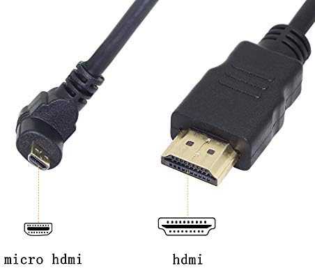 PNGKNYOCN Right Angle Micro HDMI to HDMI Short Cable 90 Degree Micro HDMI Male to HDMI Male Adapter Connector Cable for Camcorders, HDTV, Tablet60cm