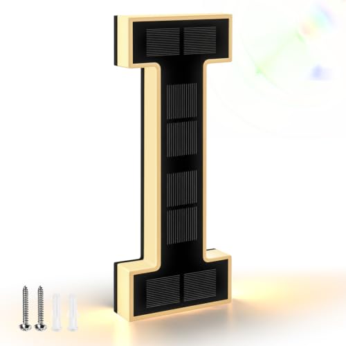 ISUNMEA 9" Solar Led Letter Lights for Outside, Decorative Address Signs