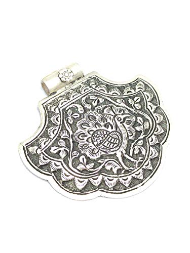 Pendentif paon argent 925 fait main Rajasthan Gems pour tenue bohème chic