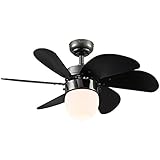 Westinghouse Lighting 7226100 Turbo Swirl CFL Single-Light 30-Inch Six-Blade Indoor Ceiling Fan, Gun Metal with Opal Frosted Glass