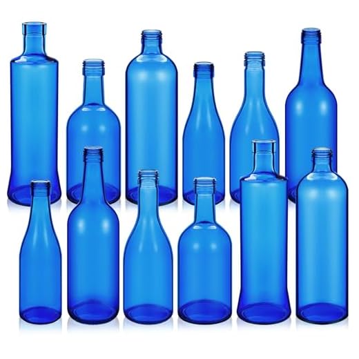 Set of 12 Colorful Decorative Glass Bottles