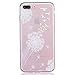 iPhone 8 Plus Case, iPhone 7 Plus Case, 3Cworld Ultra Thin Clear Art Pattern Crystal Gel TPU Rubber Flexible Slim Skin Soft Case for iPhone 7 Plus / iPhone 8 Plus (Dandelion/Bird Flying-White)