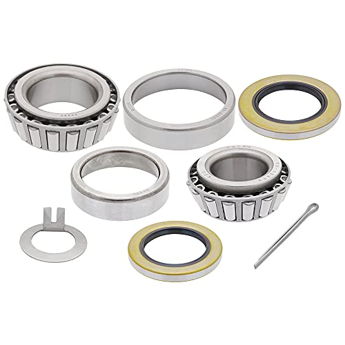 [1-Set] 8000 lbs Trailer Axle Bearing Kit, Outer Bearing 02475/02420 (1.25'' ID), Inner Bearing 25580/25520 (1.75'' ID) with Grease Seal 10-36 and 10-10 for 8000# Axles.