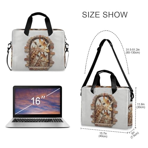Maletín para laptop 15.6 pulgadas con diseño jirafa miniatura 4