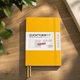 LEUCHTTURM1917 Kalendarz tygodniowy na rok 2027, format A5, z notatnikiem, w linie – terminarz w języku niemieckim, 18 miesięcy lipiec 2026 r. – grudzień 2027, Sunflower, miękka okładka, 210 x 145 mm