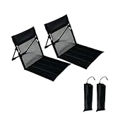 2 Pack Foldable Camping Chairs with Mesh Backrest,Ultra-Light Portable Beach Chairs with Carry Bag for Sunbathing Swimming Poolside Picnic Lawn Road Trips (Black)