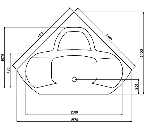 Bagno Italia Vasca idromassaggio 135x135 cm 24 getti Full Optional con riscaldatore cromoterapia I