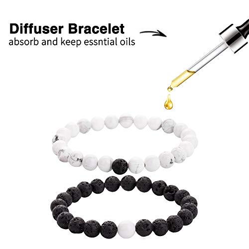 Softones 8Mm Lava Rock Aromatherapy Anxiety Essential Oil Diffuser Beads Bracelet For Men Women,Friendship Couples Gifts Natural Stone Bracelets #TOP5