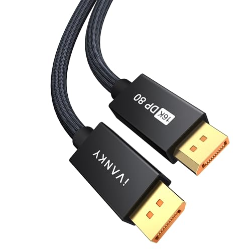 IVANKY 80Gbps 16K DisplayPort 2.1 Cable 10FT, DP to DP Cable 2.1