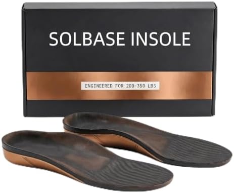 Solbase Insoles Men, Heavy Duty Arch Support Insoles for Men & Women - Shock Absorbing Comfort Inserts, Ideal for High Arches