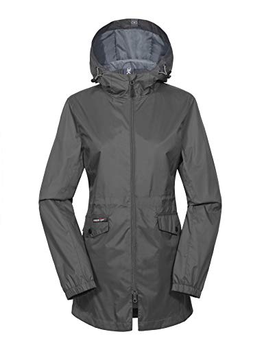 Little Donkey Andy Women's Rain Jacket with Hood Grey Size S
