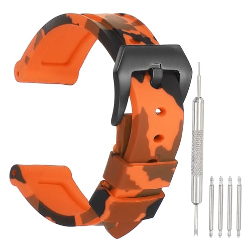 HARFINGTON camo orange silicone watch band