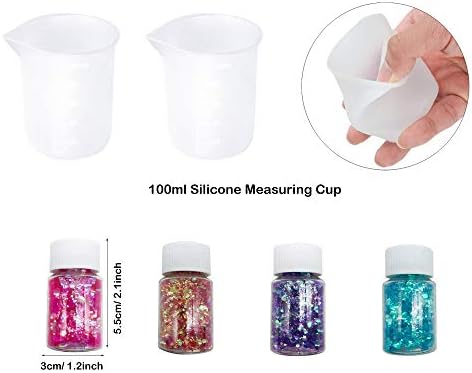 N|A Woohome 24PCS Iceberg Crystal Resin Silicone Mold Set Include 8PCS Resin Crystal Silicone Molds 10 PCS Strip Resin Molds, 4 Color Fine Glitter for Resin Tray Decoration, Home Decoration