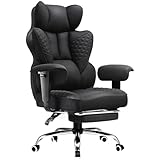 GTRacing ゲーミングチェア オフィスチェア ファブリック 上品な型押しデザイン ポケットコイル内蔵腰当て 腰が痛くならない 椅子 昇降アームレスト 蒸れない ソファーの座り心地 【肉厚クッション 安心の非再生ウレタン採用】テレワーク 疲れない 社長椅子 リクライニング 広い座面 JP-CH510-FBBLK