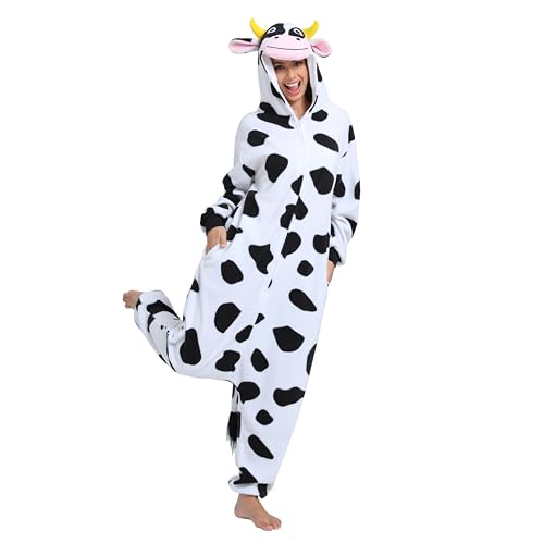 NAITOKE Halloween Adult Onesie Fleece Cosplay Pajamas for Women Men Teens
