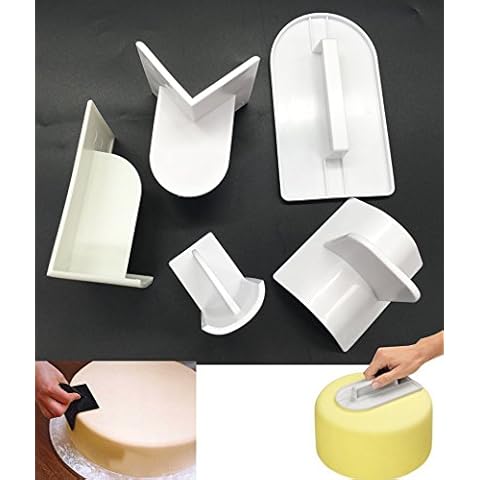 Cake Smoother 5pcs/Set, Fondant Smoothing Tool Cake Decorate Smoother (5pcs Cake Smoother) Cover