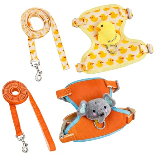 2 Pcs Chicken Harness and Leash Set Adjustable Chicken Leash for Small Pets Comfortable Fabric Design for Backyard Walking and Training Secure Handling During Outdoor Activities