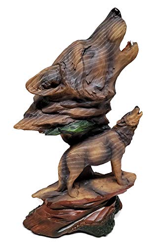 Wolf Decor Carved Wood Look Figurine Bust, 9-Inches #TOP16