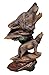 SLIFKA Wolf Decor Carved Wood Look Figurine Bust, 9-inches