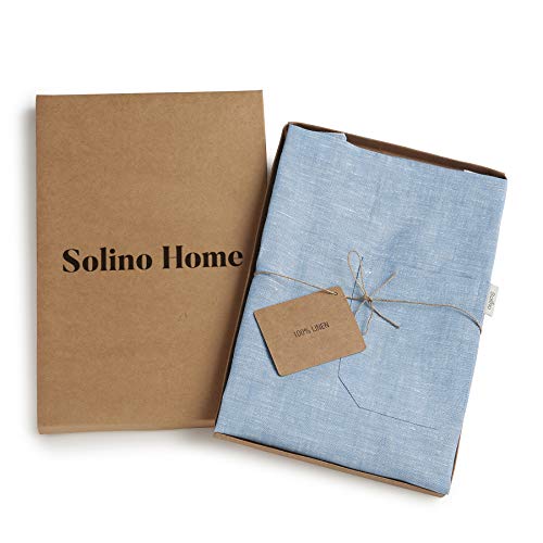 Solino Home Linen Kitchen Apron – 100% Pure Linen Bib Apron For Men & Women With Front Pockets – Light Blue, Handcrafted From European Flax #TOP3