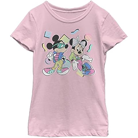 Disney Characters 80s Minnie Mickey Girl's Solid Crew Tee Cover