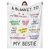 Glydein for Women, Flannel Soft Bestie Blanket Decorations, Bestie Gifts for Women, BFF Bestfriend Soul Sister Present for Female - 50’’ x 60’’