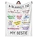 Glydein for Women, Flannel Soft Bestie Blanket Decorations, Bestie Gifts for Women, BFF Bestfriend Soul Sister Present for Female - 50’’ x 60’’