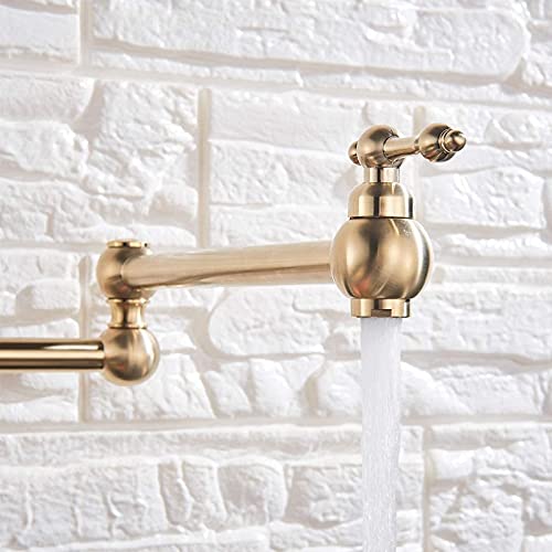 Grifo de llenado de olla de latón macizo para pared en cocinas elegantes 5
