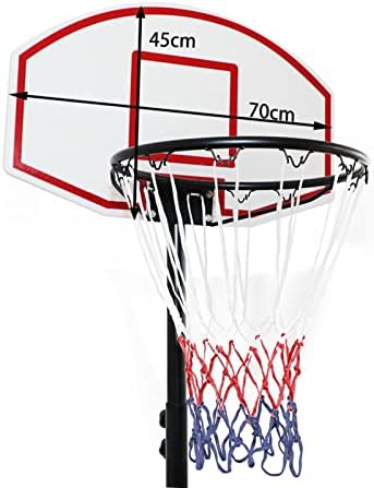 display4top Adjustable Portable Basketball Stand Hoop Net Backboard System (179-209cm)