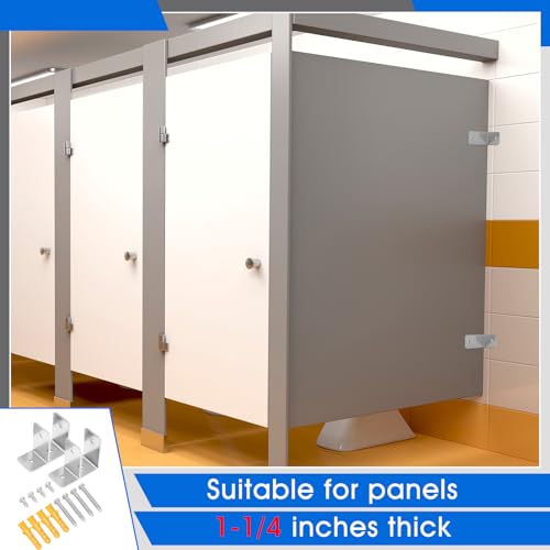 Blulu 2 Pack One Ear Bathroom Partition Hardware Wall Bracket Urinal Screen Bracket for 1 1/4 Inch Panels with Fasteners Restroom Partition Hardware for Bathroom Shelves Fixtures and Home Projects by Blulu - Used condition - Image 4