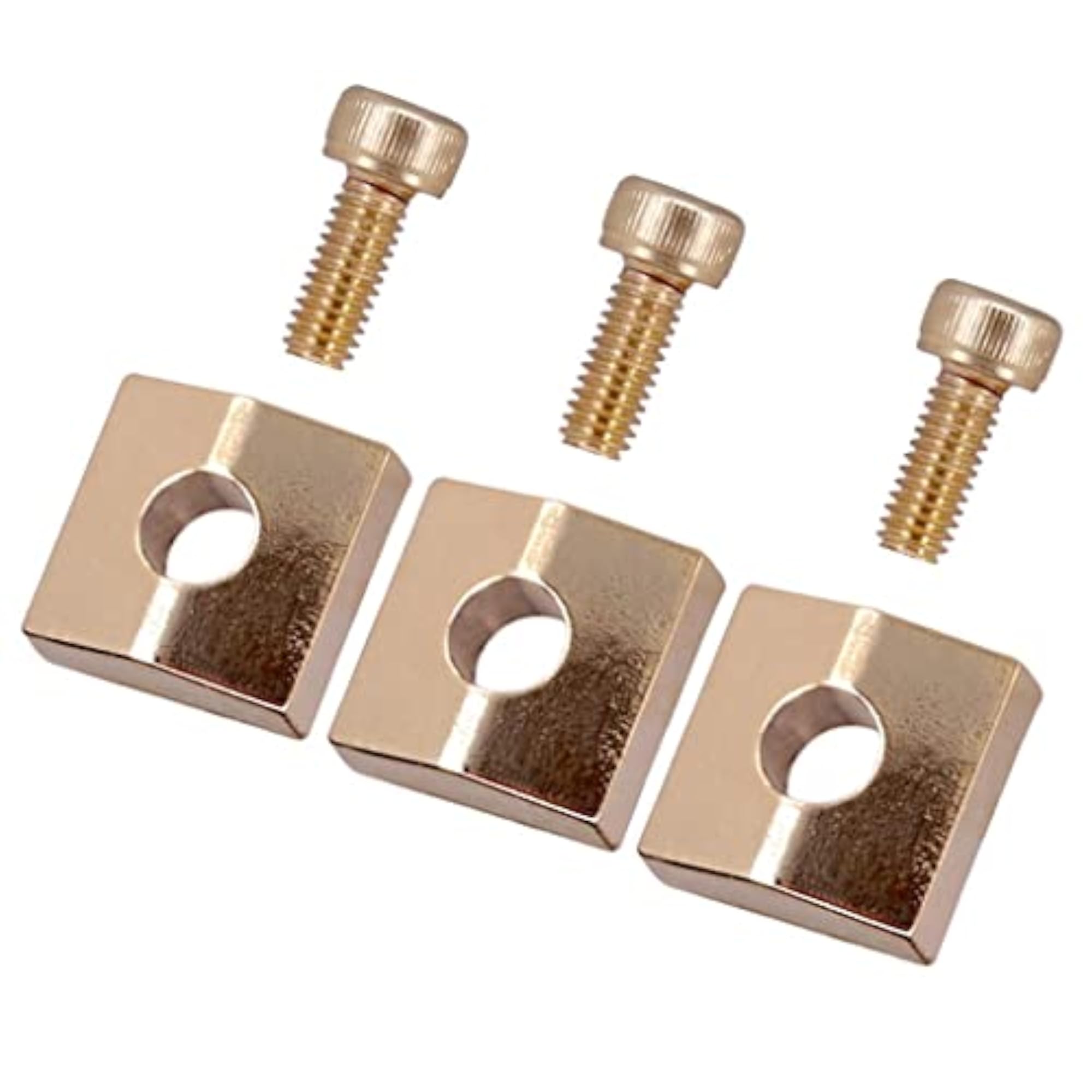 Electric Guitar Locking Nut Clamp & Screws for Tremolo Bridge, Golden